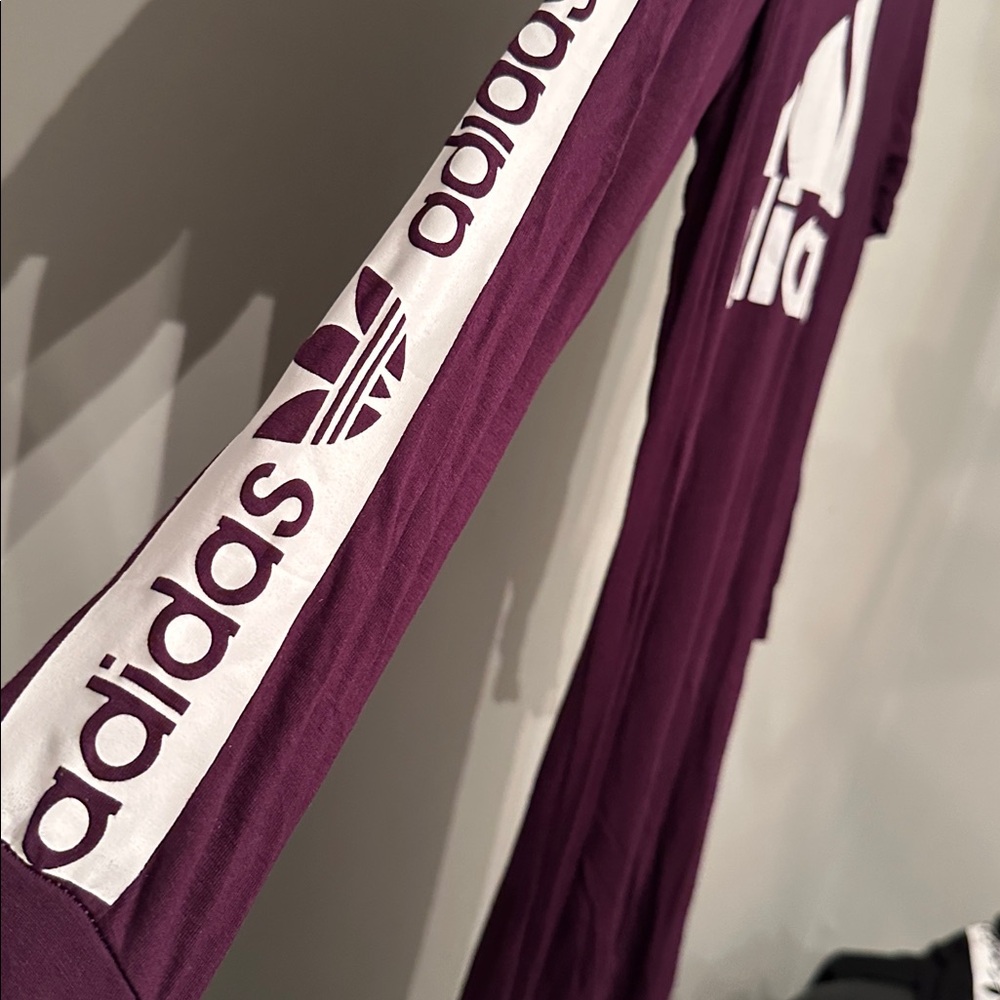 Adidas Women's Long Sleeve Dress in Deep Burgundy - Picture 3 of 4